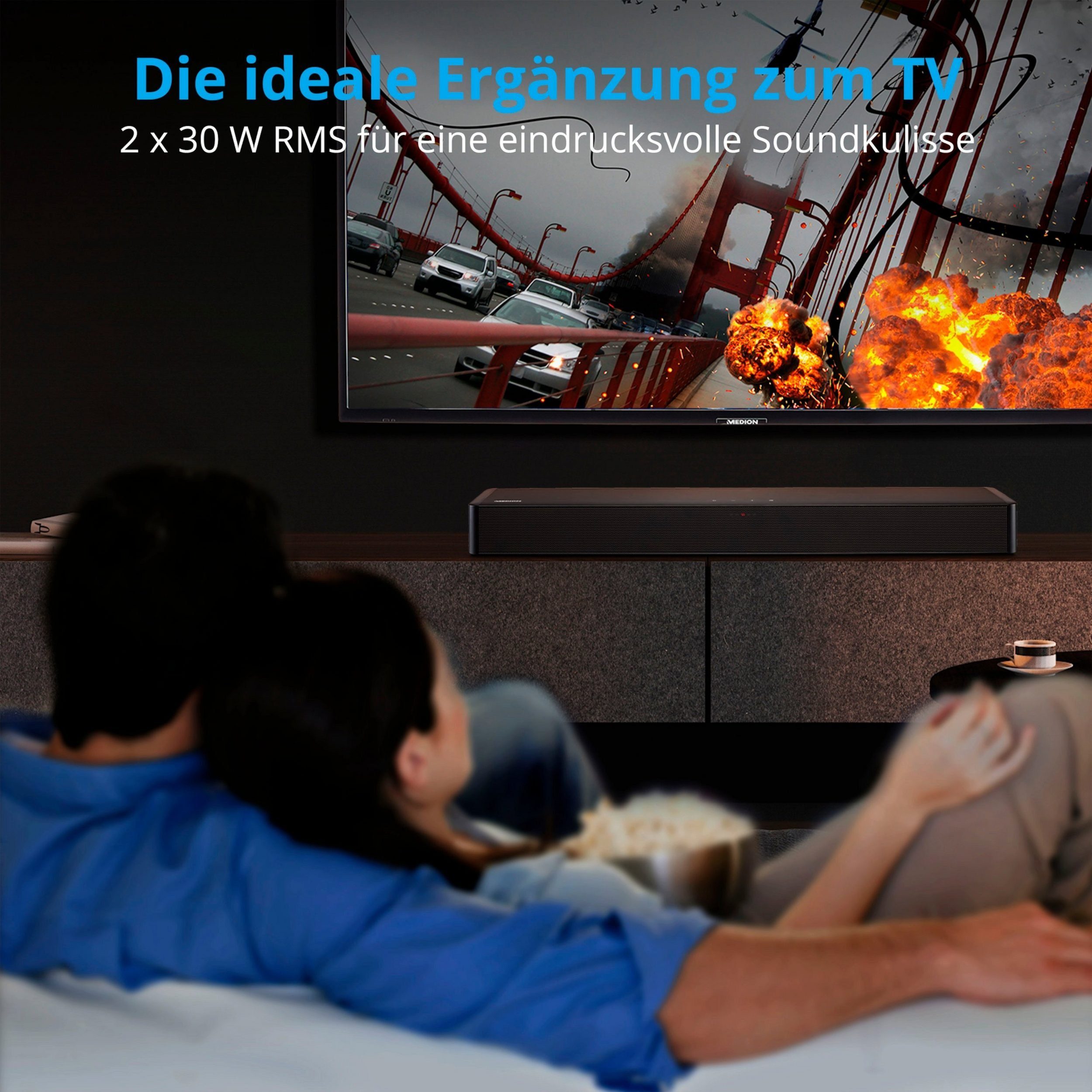 Medion® MEDION P61155 (MD 44055) 2.0 Soundbar mit Bluetooth, Touch-Steuerung Soundbar