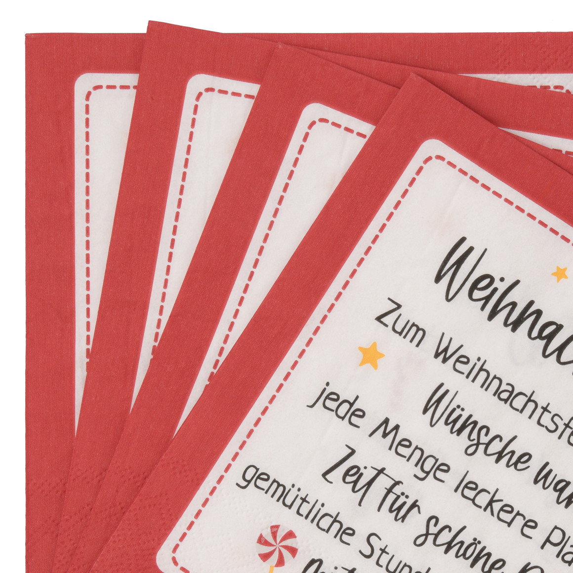 20 Servietten im weihnachtlichen Dessin rot