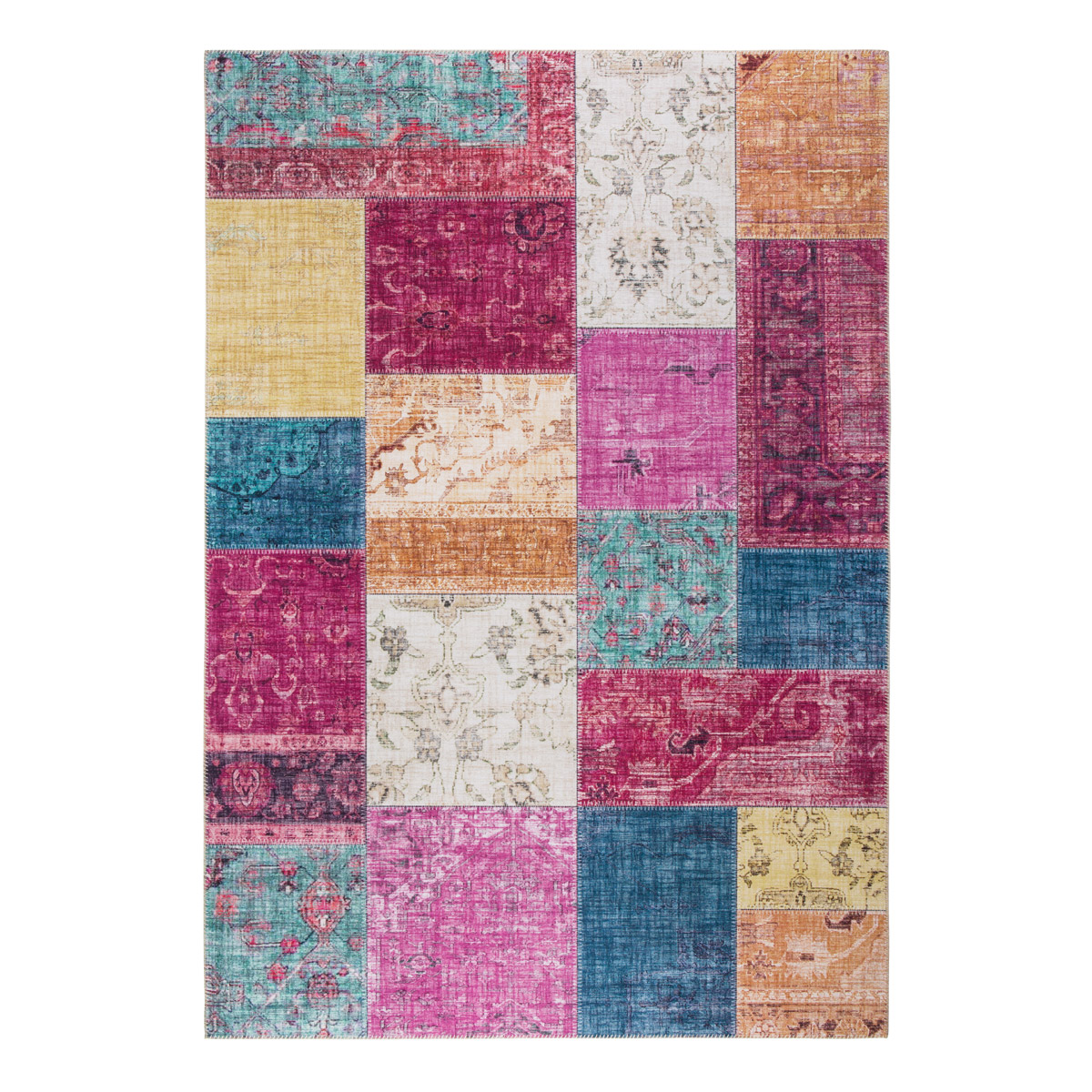 HOMCOM Teppich pfegeleicht Kurzflor Multi 230 x 160 x 0,7 cm
