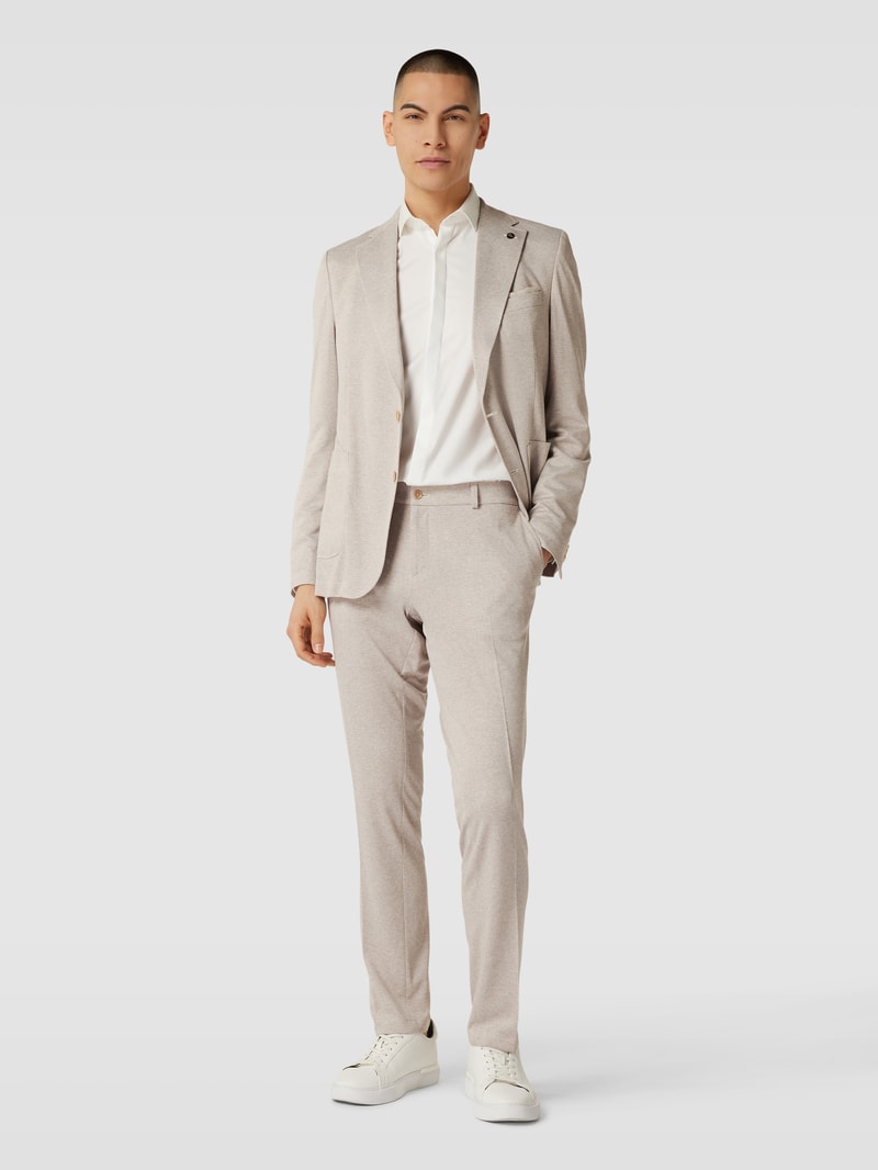 Stoffhose mit Strukturmuster in beige meliert