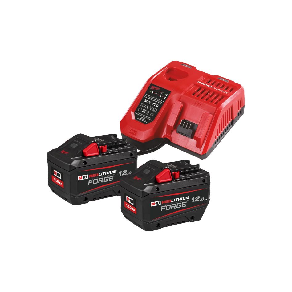 Milwaukee Zubehör 4933498610 M18 FORGE NRG Kit Startset 2x 18V 12,0Ah Akkus