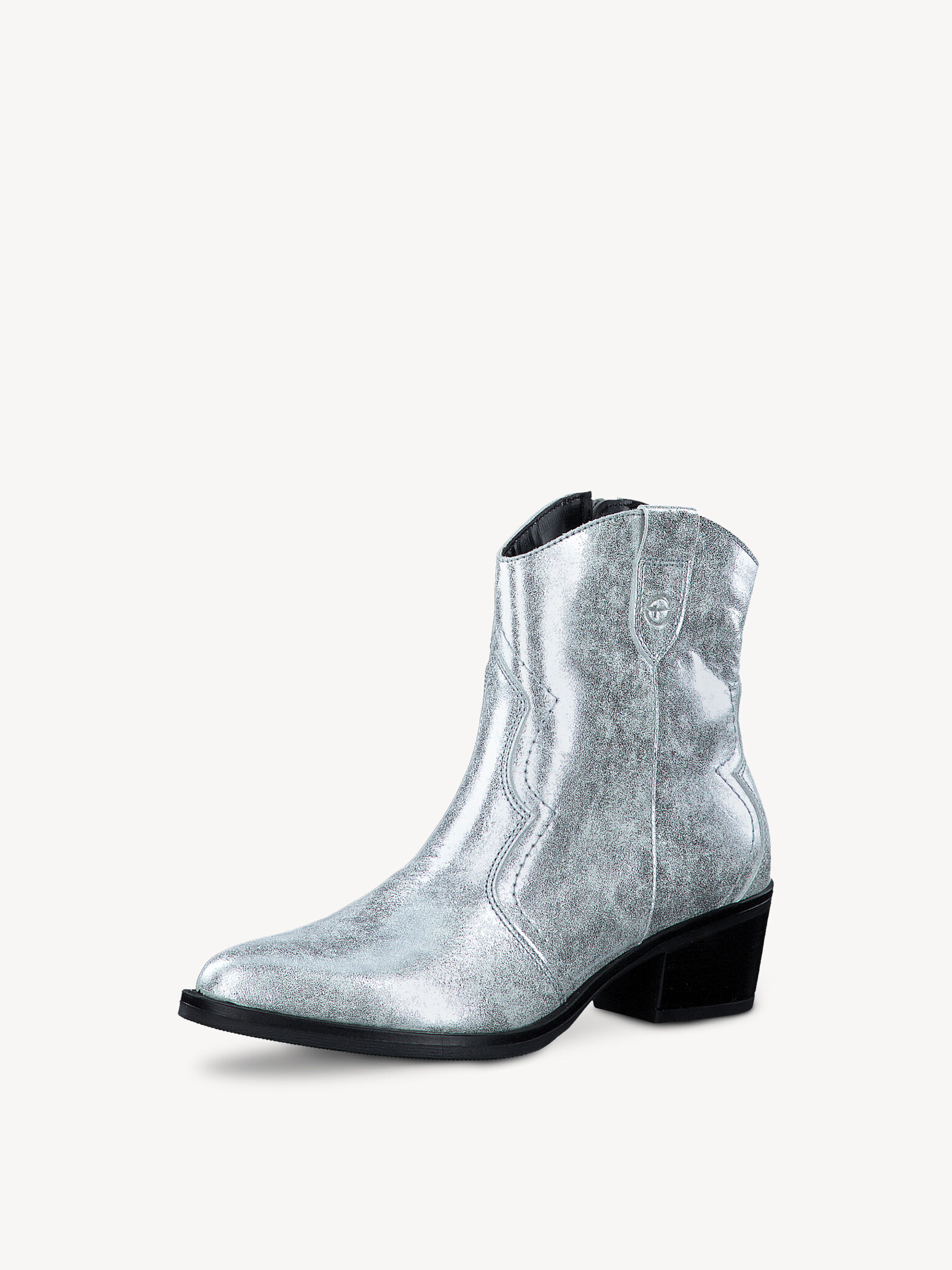 Bottes de cow-boy en cuir - argentés
