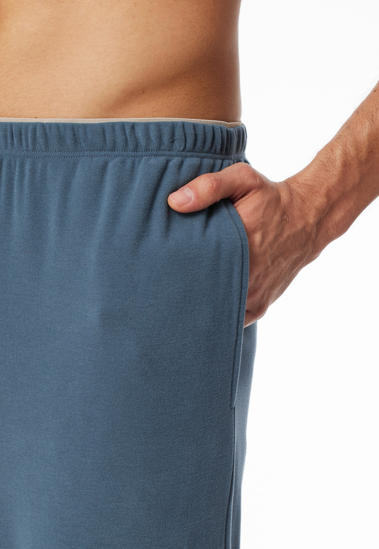 Schlafanzug lang Interlock jeansblau - Selected Premium Warming