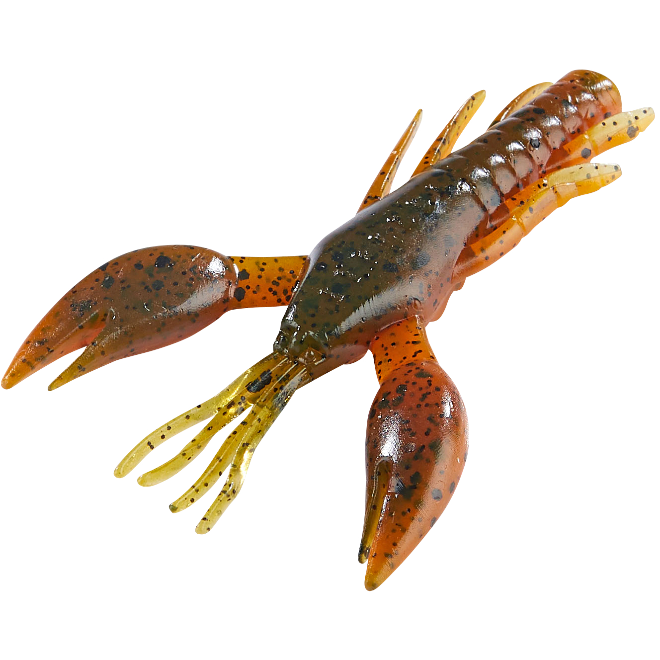 Shirasu Softlure Scary Crab (Green Pumpkin Amber Red)