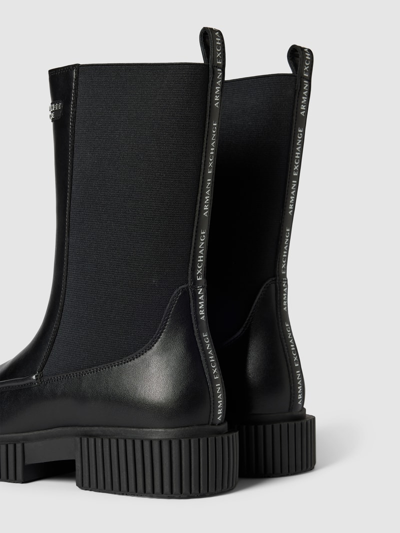 Boots mit Label-Details Modell 'EDDIE' in schwarz