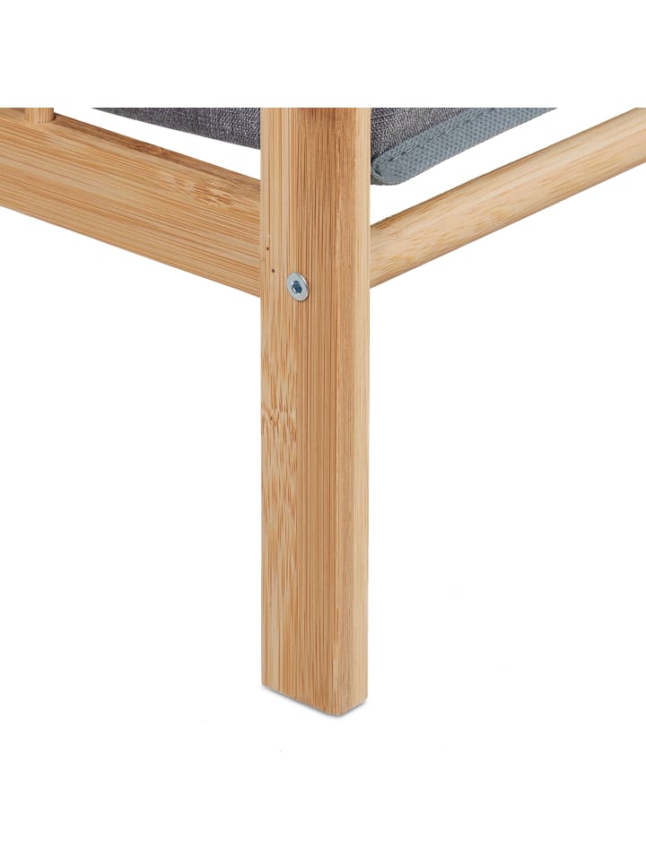 relaxdays Wäschekorb in Natur/ Grau - (B)39 x (H)60 x (T)30 cm günstig kaufen onesize