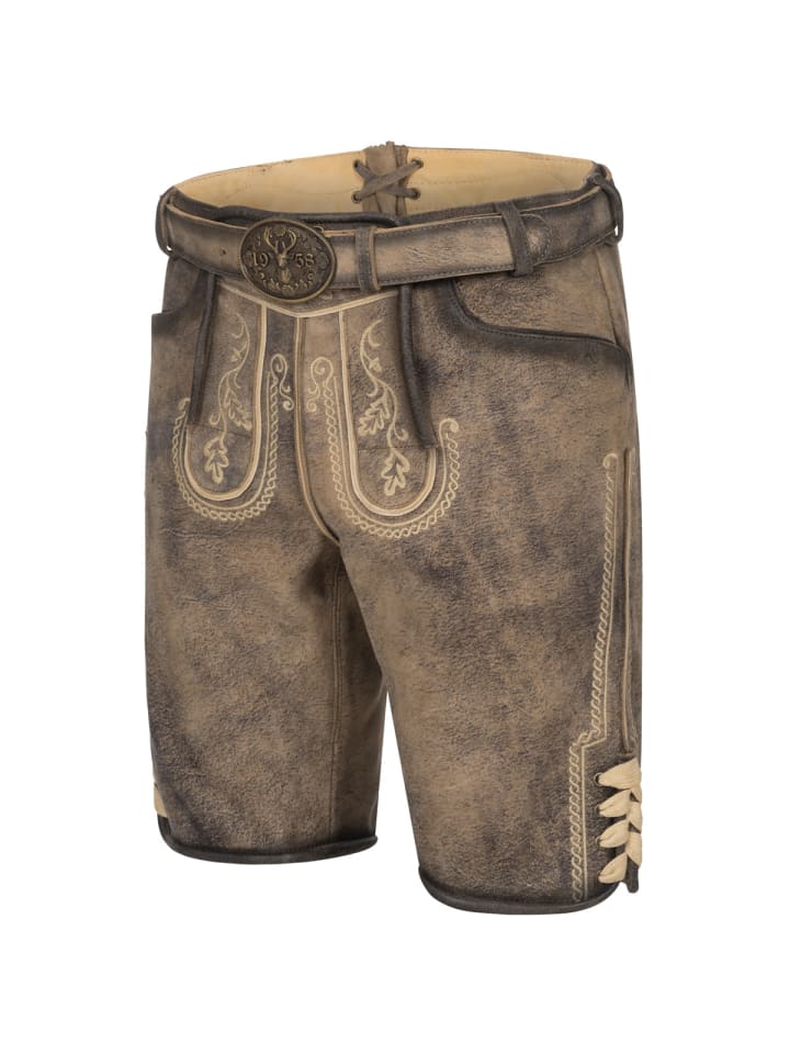 KRÜGER Lederhose Magnus in braun günstig kaufen