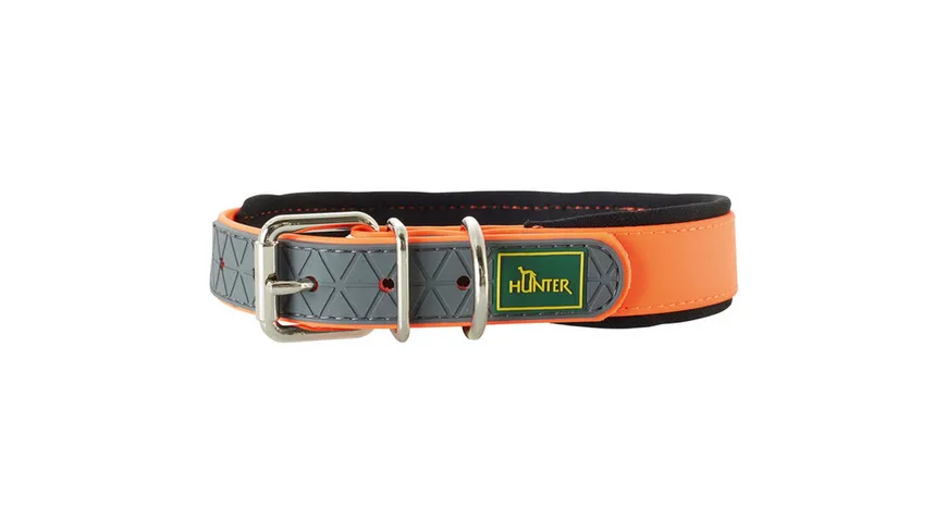 Hunter Hundehalsband Convenience Comfort, Farbe:  neonorange, Größe: 35, Maße: 22 - 30 cm /2 cm