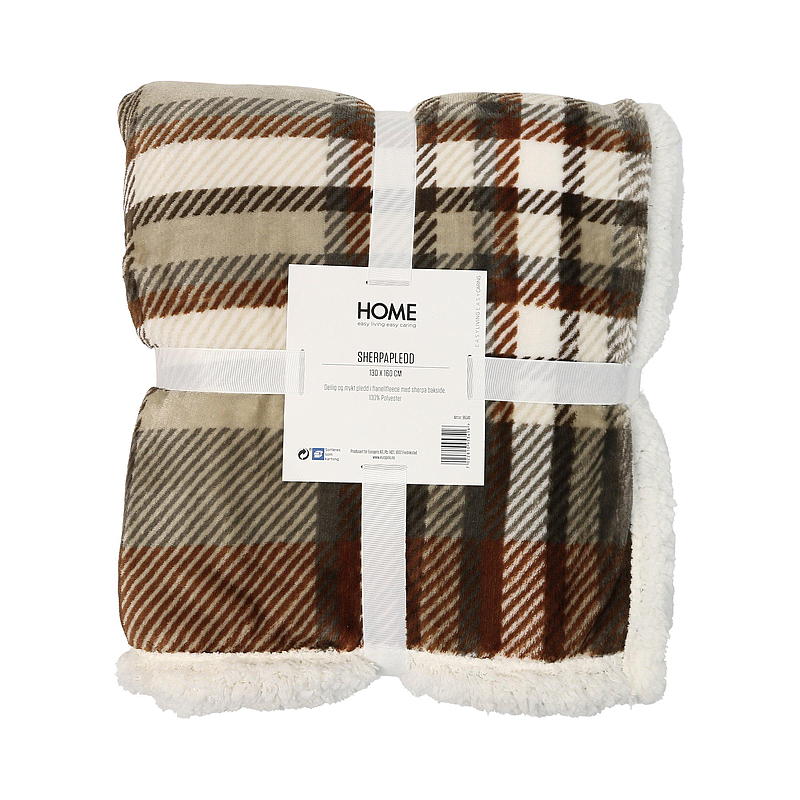 Home Sherpapledd 130x160 cm rutet cognac