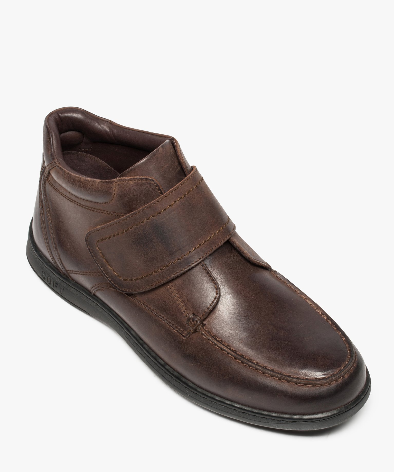 Boots homme confort en cuir fermeture scratch | GEMO