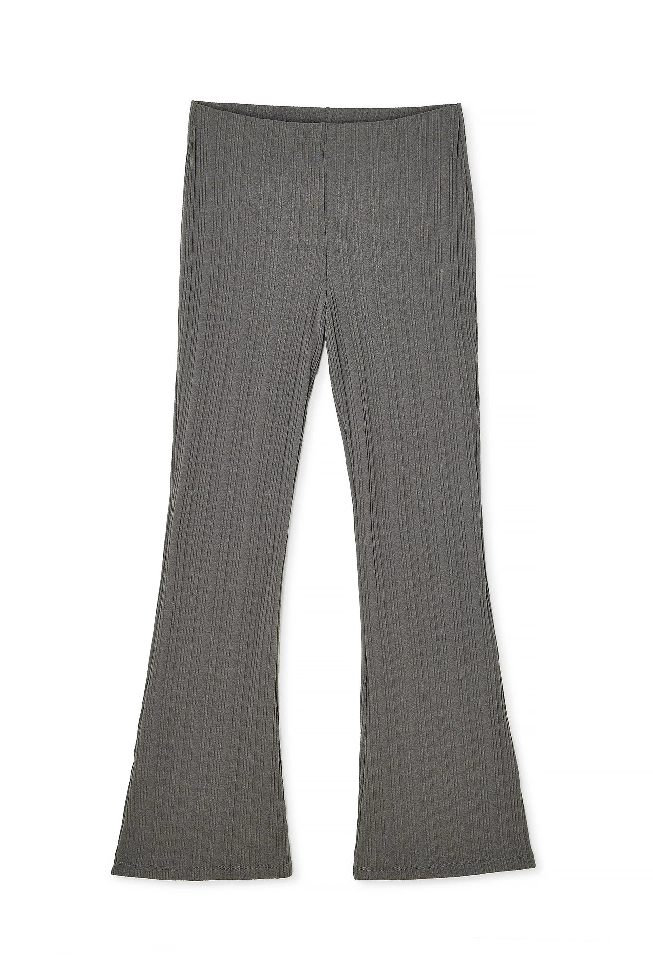 Ribbed Mid Waist Trousers
