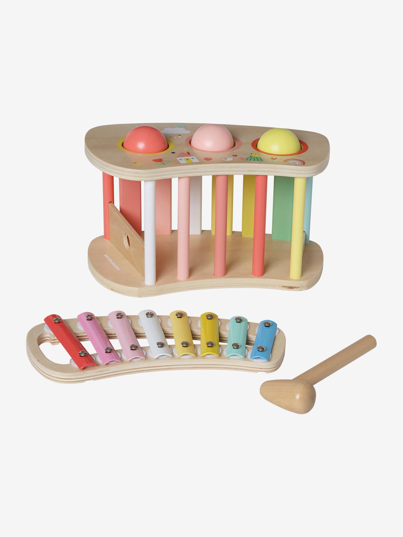 Tap tap xylophone 2 en 1 en bois FSC® rose