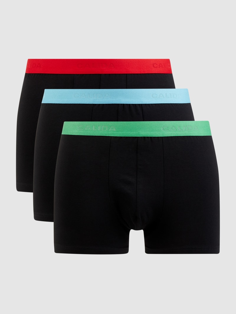 Trunks aus Single Jersey im 3er-Pack Modell 'Natural Benefit' in schwarz