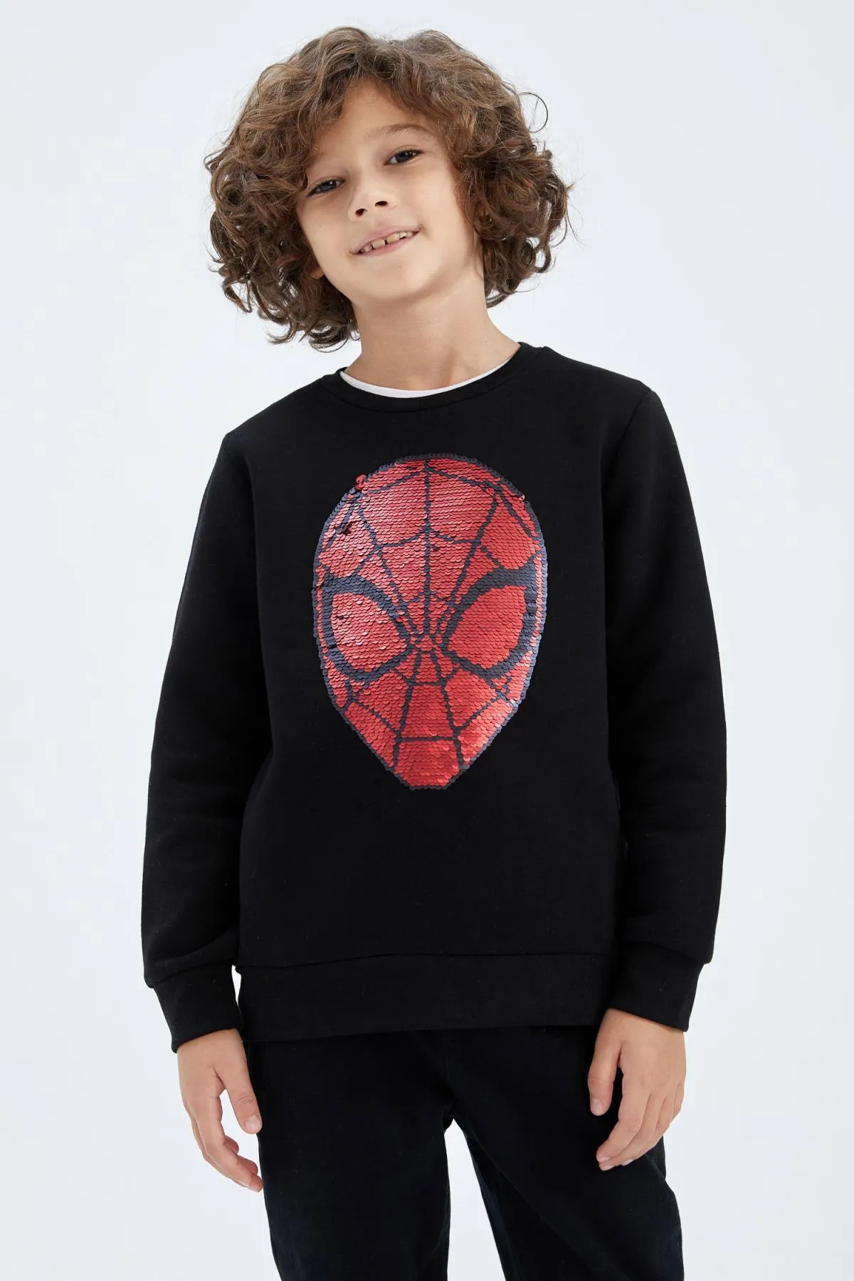 DeFacto  Marvel Spiderman Pailletten-Sweatshirt mit Rundhalsausschnitt für Jungen