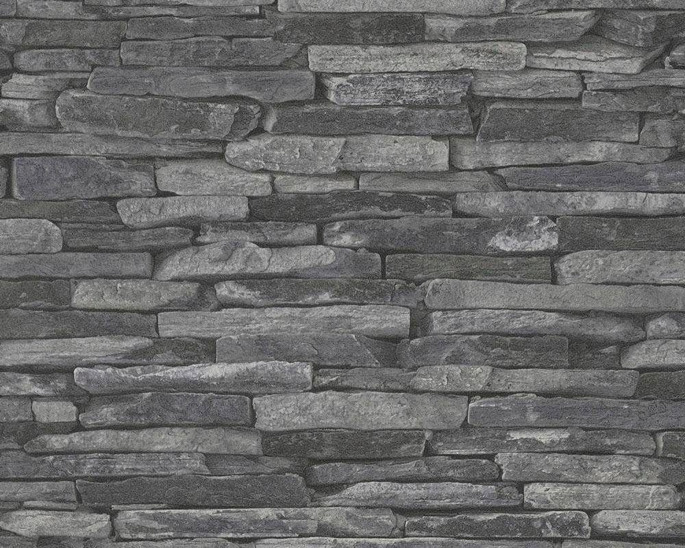 living walls Vliestapete Best of Wood`n Stone 2nd Edition, Steinoptik, Modern Tapete Stein Grau Schwarz