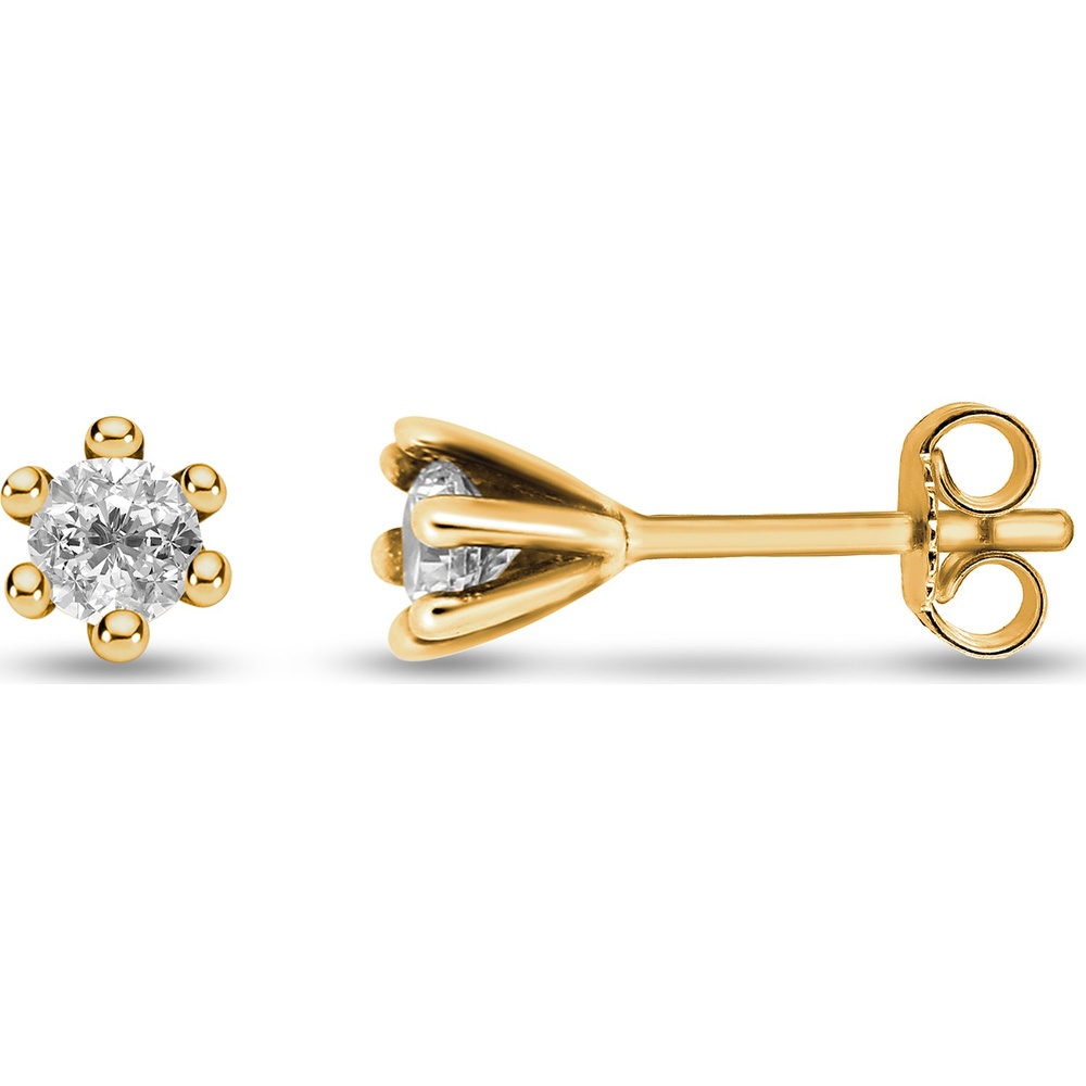 FAVS Boucles d'oreilles à fermoir à poussette 375 Or jaune Boucles d'oreilles