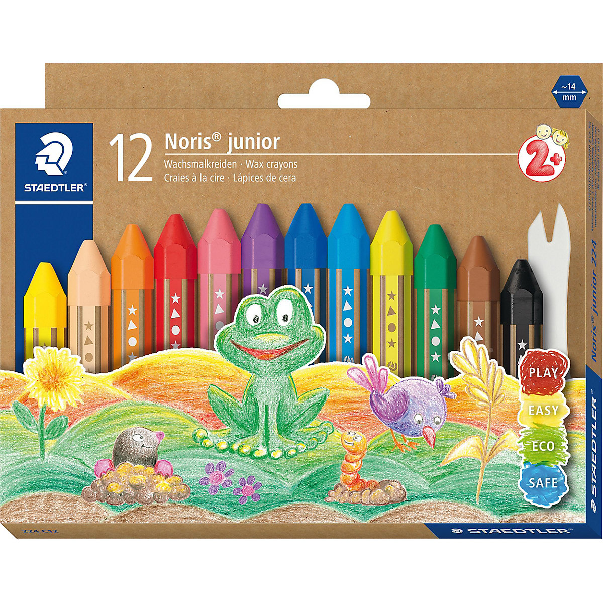 Wachsmalkreiden Noris® junior, 12 Farben