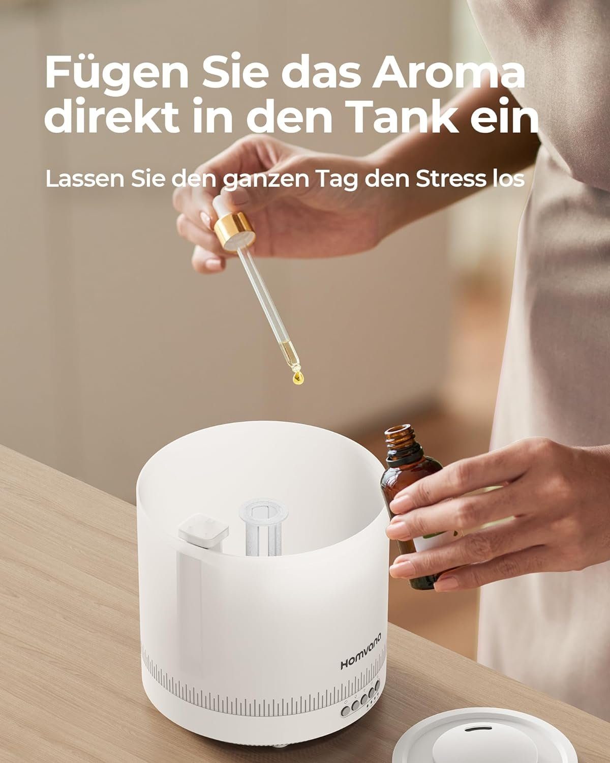 Homvana Luftreiniger, Schlafzimmer,1,8L Top-Fill, Cool Mist 30H Dauerhaft, Kinderzimmer Baby