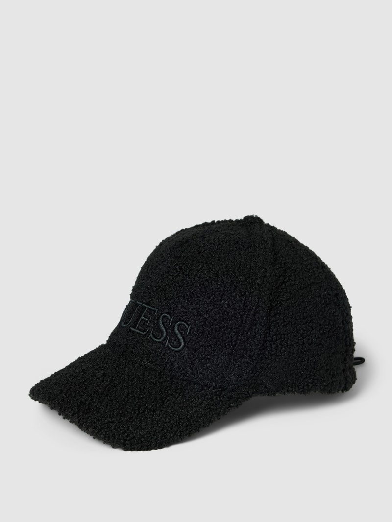 Basecap aus Teddyfell in schwarz