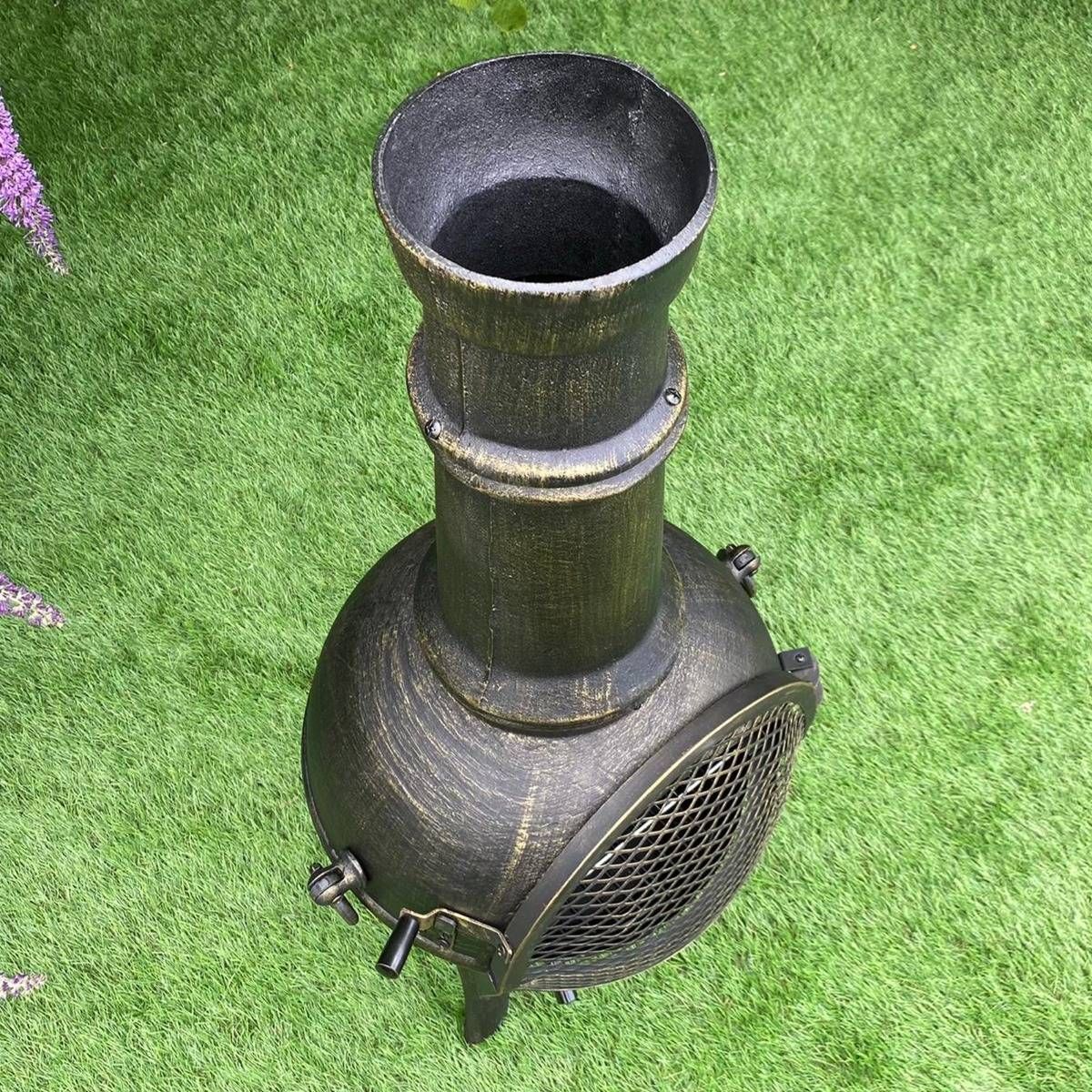 Monstershop Gusseisen Gartenkamin mit Schutzhulle