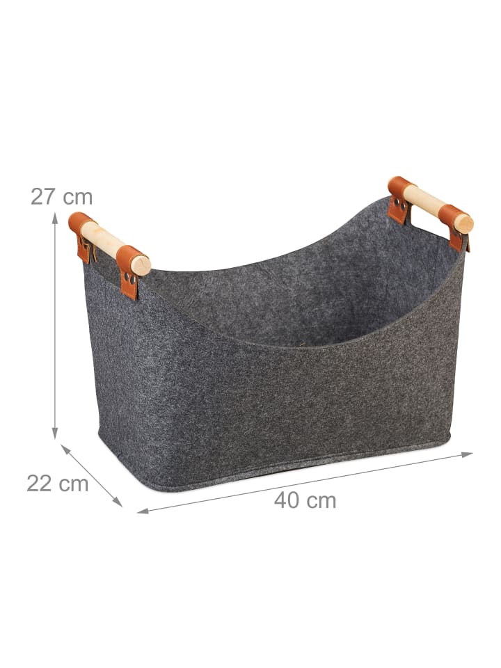 relaxdays Filzaufbewahrungstasche in dunkelgrau günstig kaufen onesize