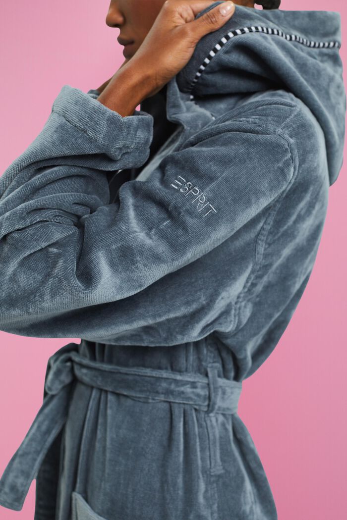 Velours-Bademantel, 100% Baumwolle
