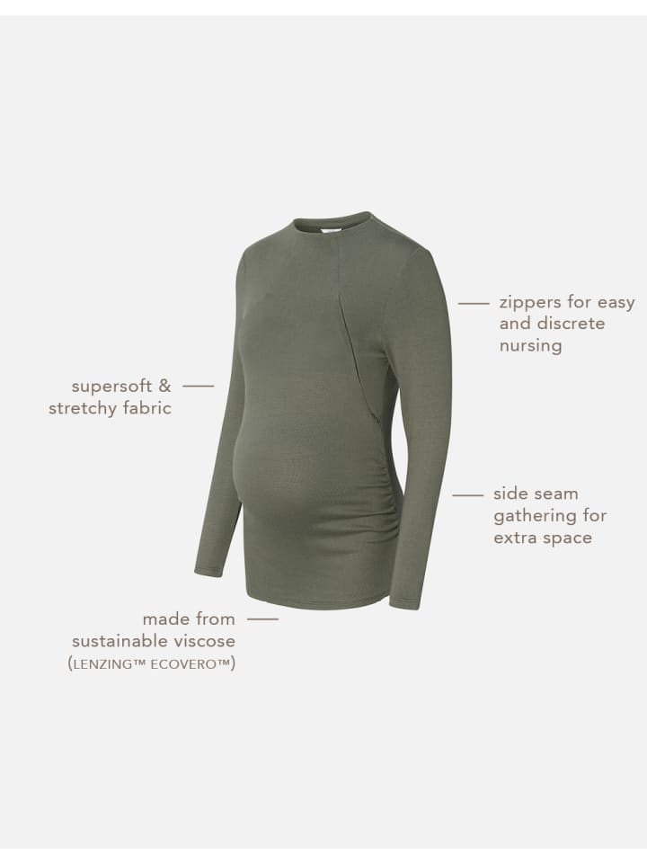 Noppies Still-Shirt Rosa in Olive günstig kaufen