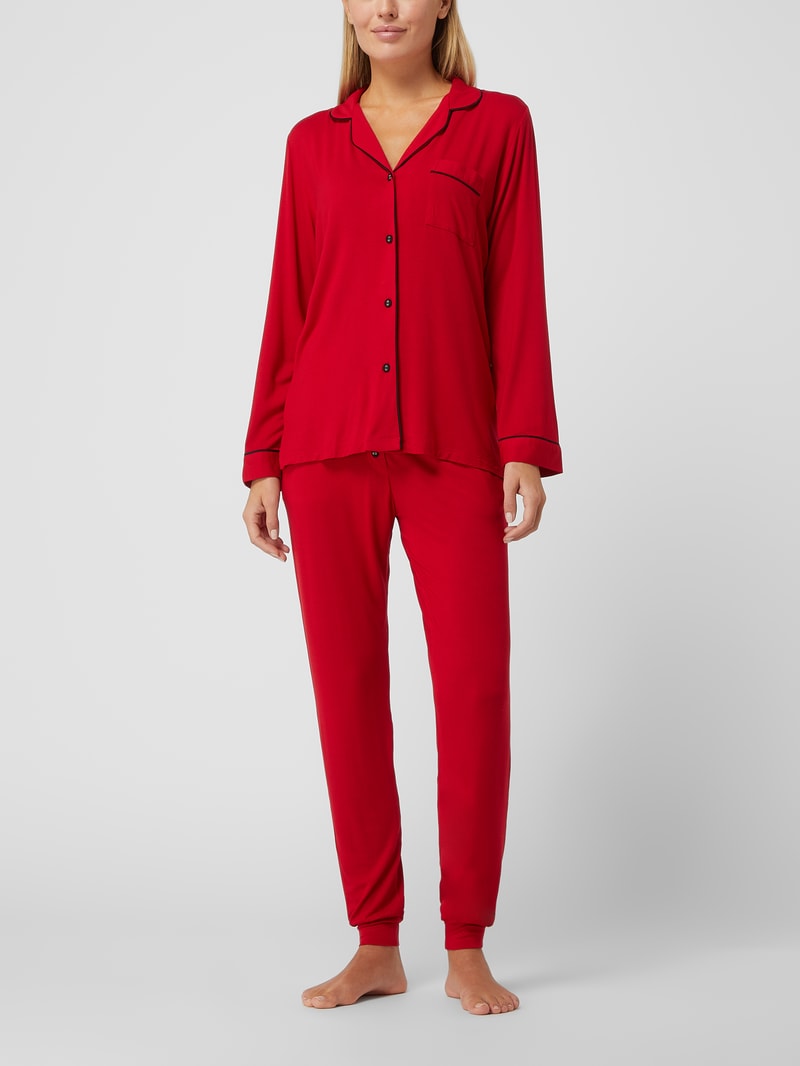 Pyjama-Oberteil aus Modal-Elasthan-Mix in rot