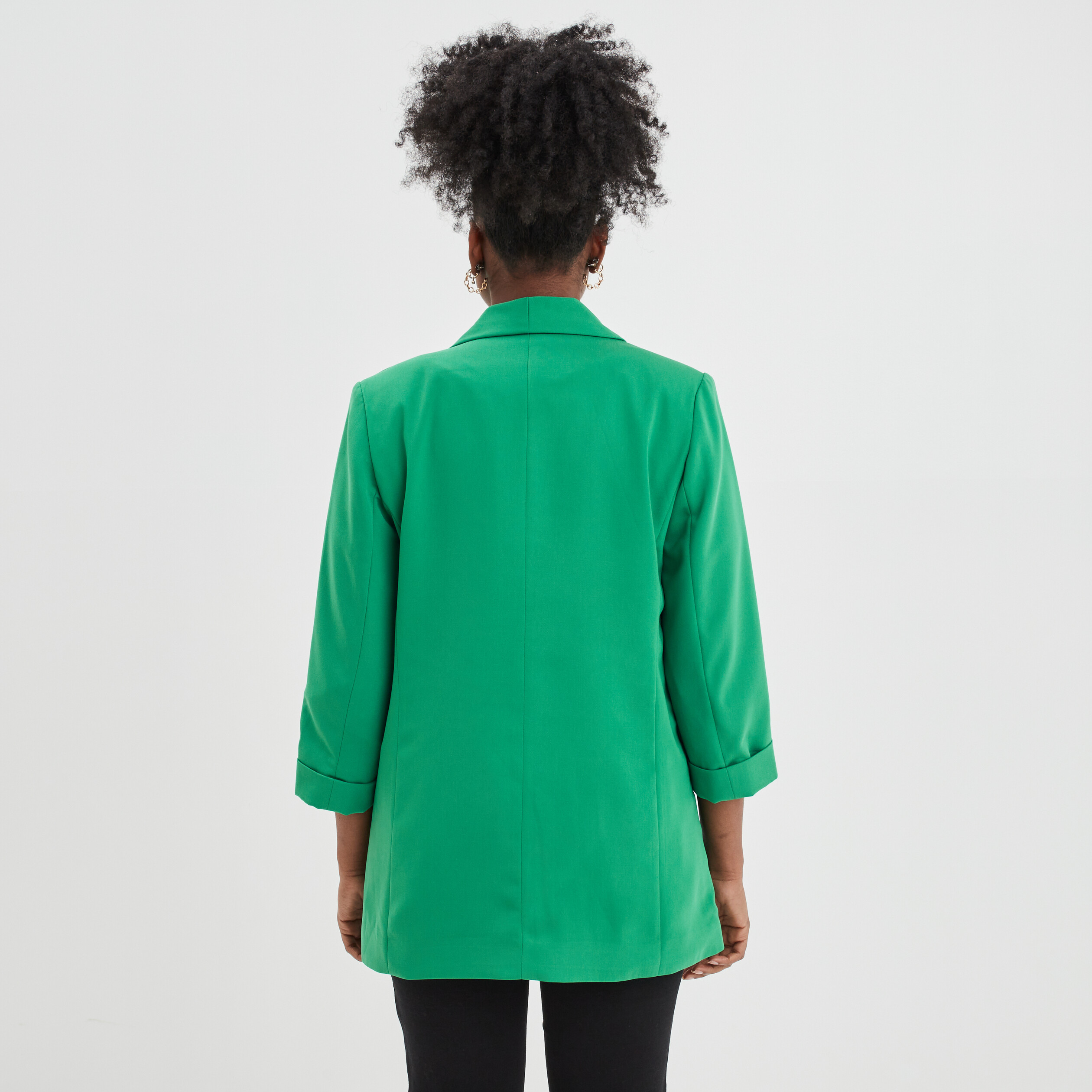 Veste blazer manches 3 4 droite vert émeraude femme | La Halle