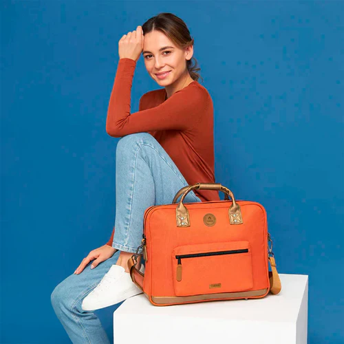 Bogota terracotta laptop bag