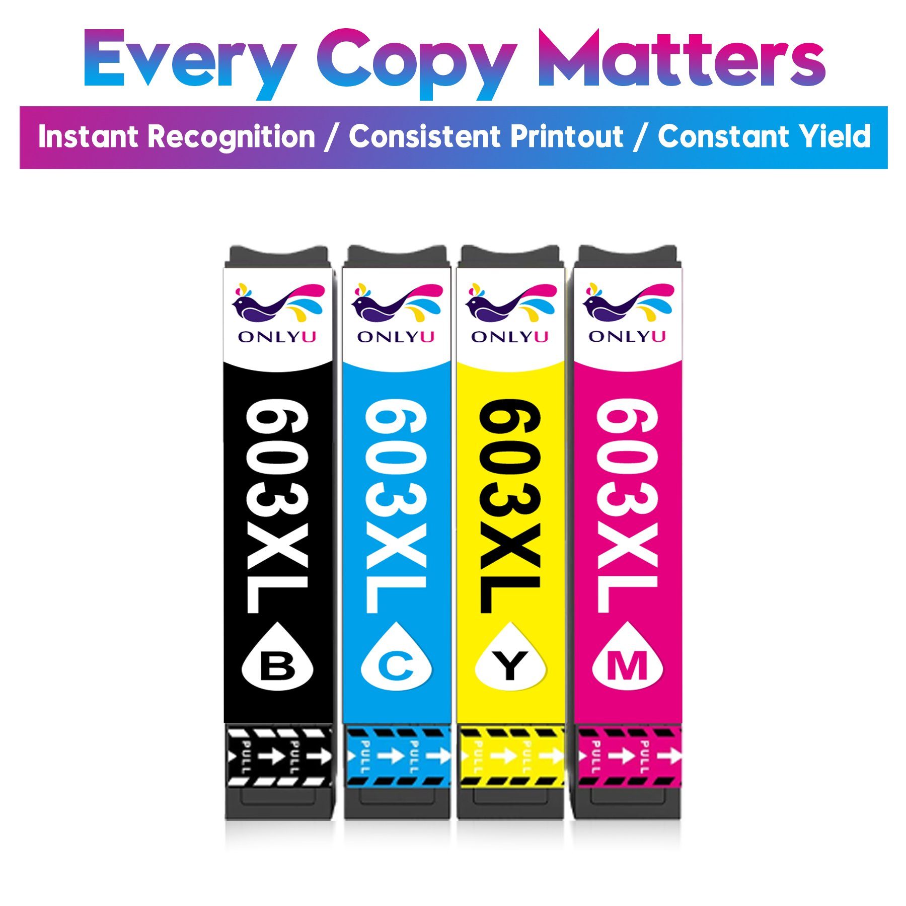 ONLYU ersetzt für EPSON 603 XL Multipack Tintenpatrone (XP-2100 XP-3100 WF-2830 DWF)