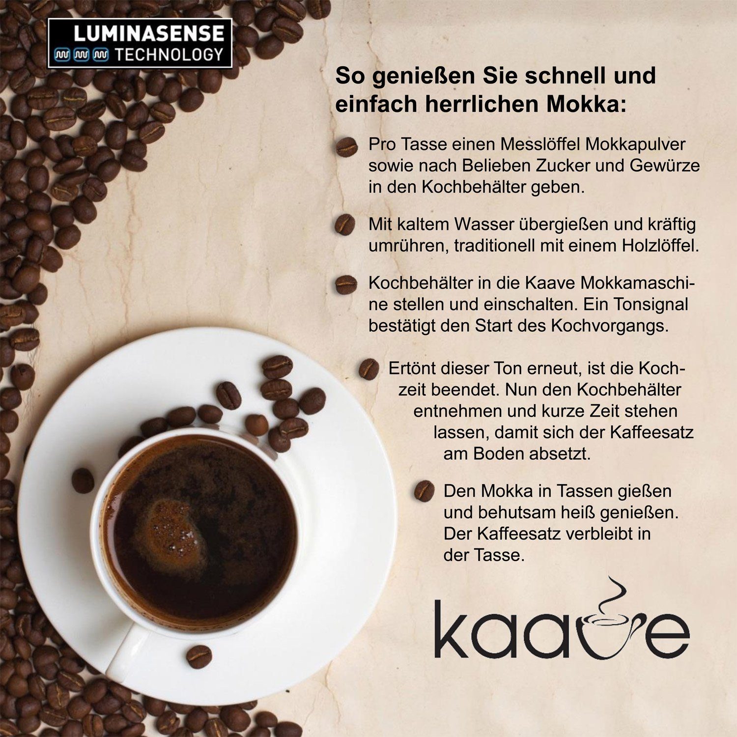 FAKIR Mokkamaschine Kaave 9179003, mit Luminasense-Technologie, One-Touch-Bedienung, LED-Beleuchtung