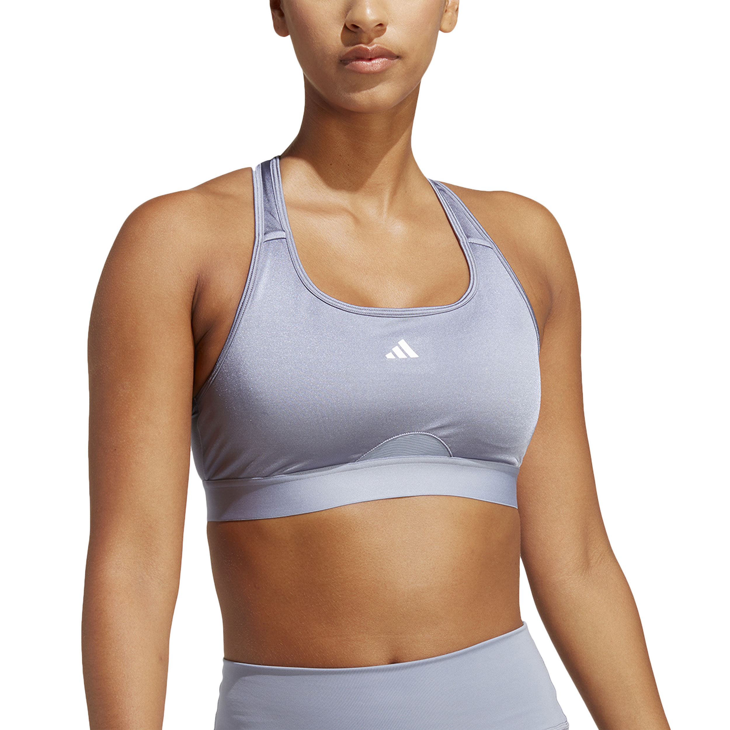 PowerReact Training Medium-Support Bra Sport-BH Damen - Silber