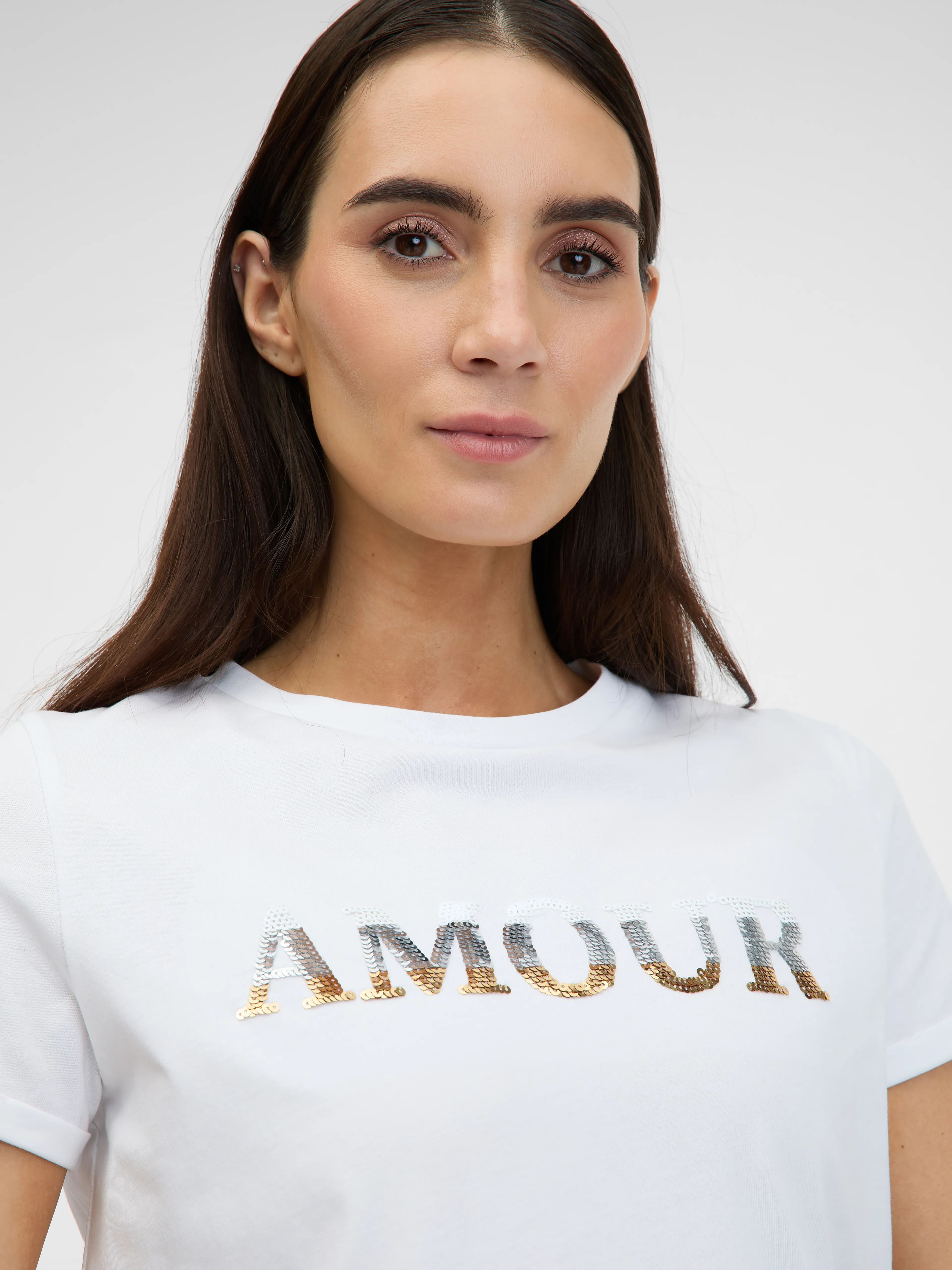 Weißes Kurzarm-T-Shirt für Frauen ORSAY