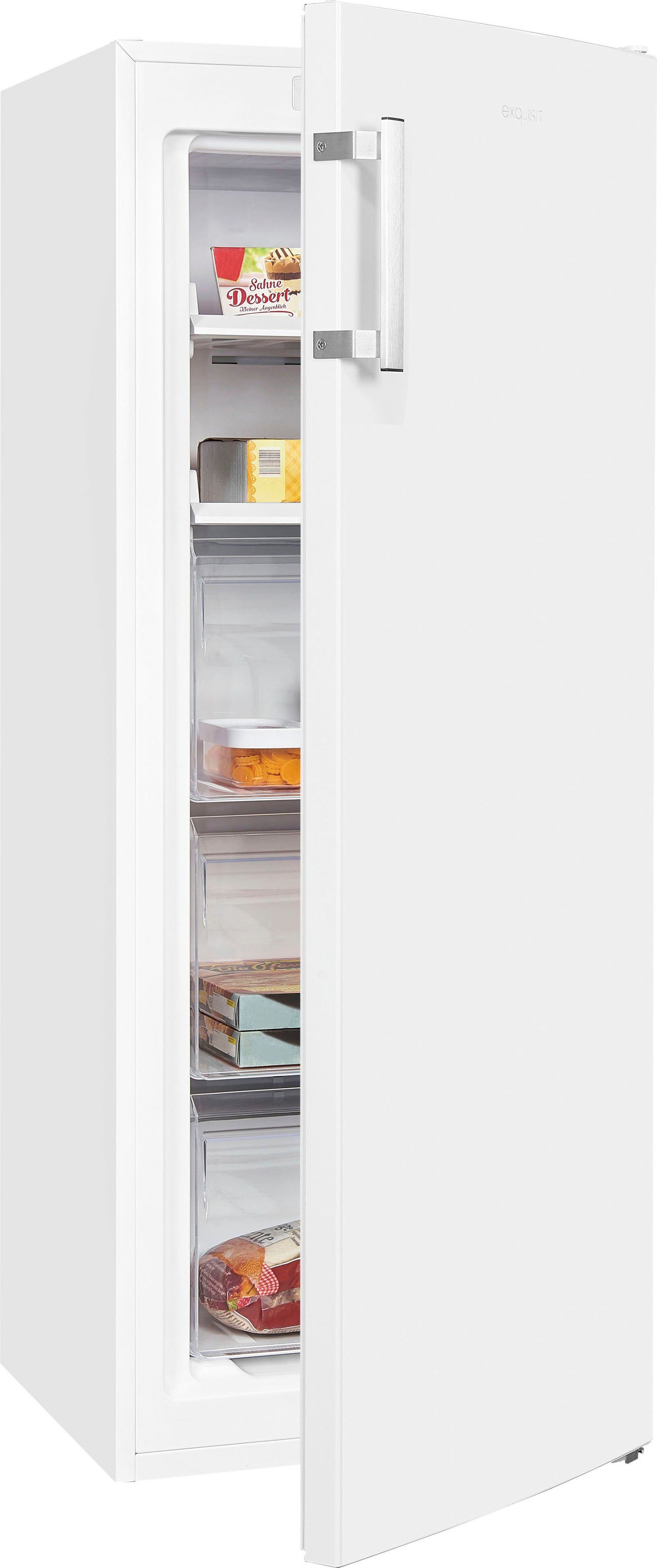 exquisit Gefrierschrank GS231-NF-H-040D weiss, 143 cm hoch, 54 cm breit