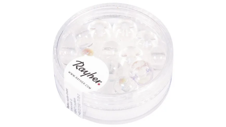 rayher Glas-Großlochradl transparent metallic 9mm ø Mondstein