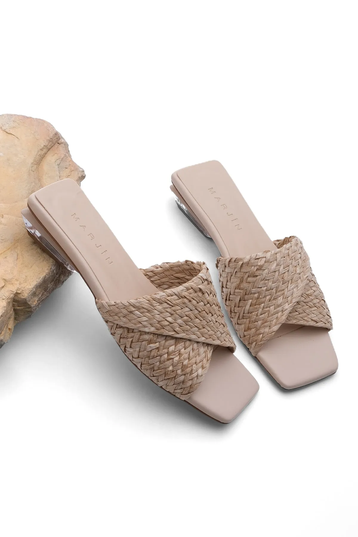 Marjin  Pantolette - Beige - Flacher Absatz
