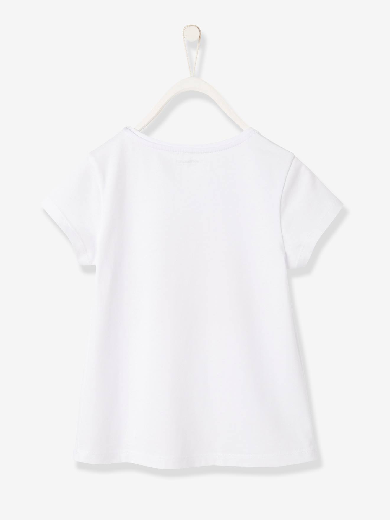 T-shirt fille motif toucan avec sequins et broderies blanc