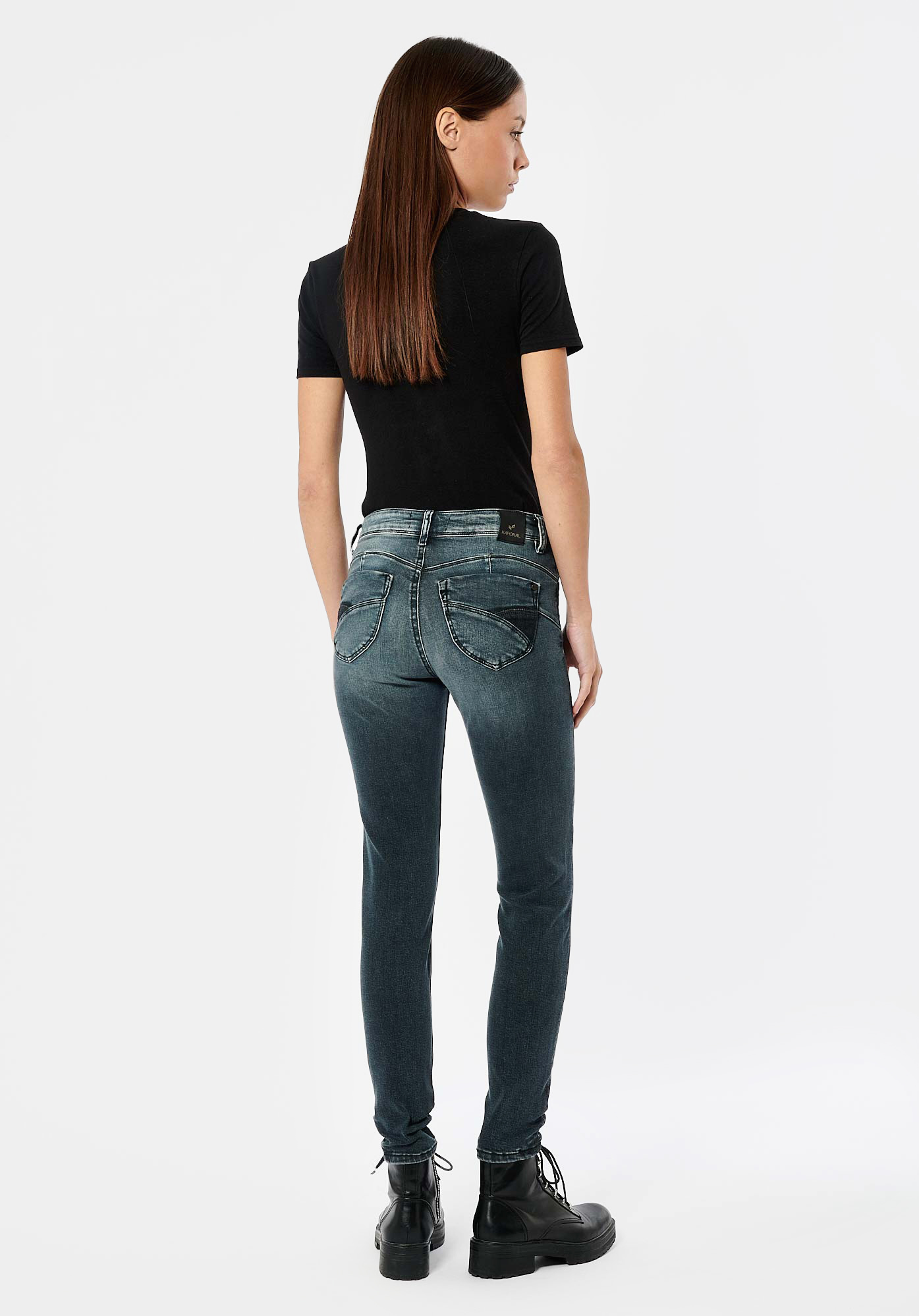 FLORE  Jean slim gris femme