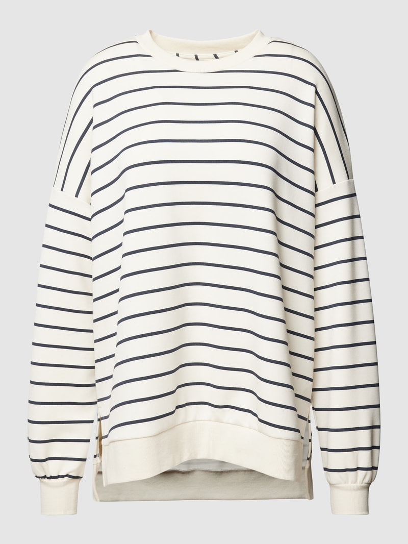 Sweatshirt mit Streifenmuster Modell 'BARNI' in marineblau