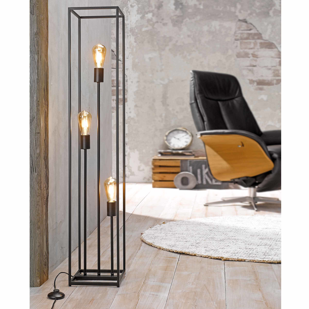 Stehleuchte 3flg. Hamper schwarz