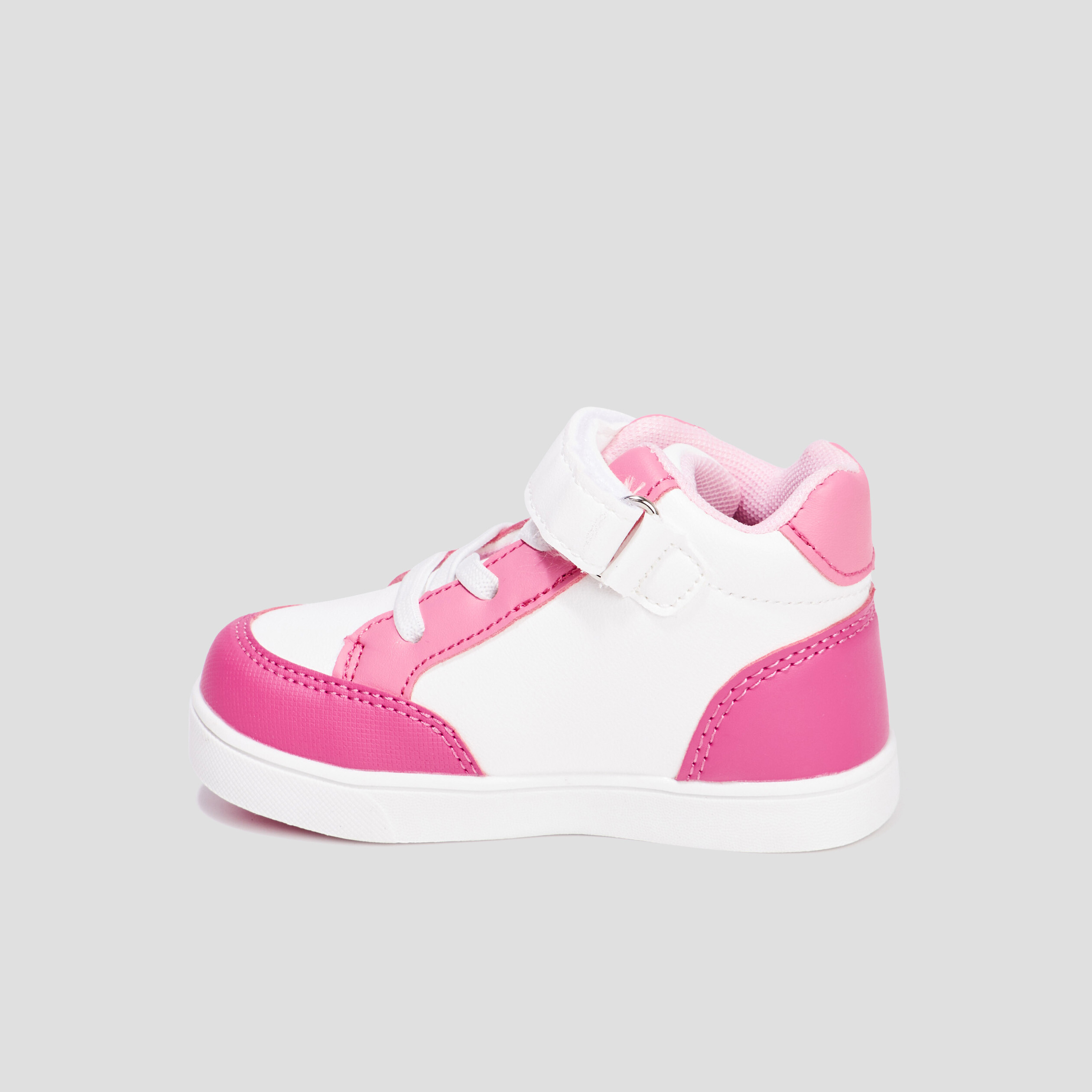 Baskets montantes à scratchs Kicone rose bébé fille | La Halle