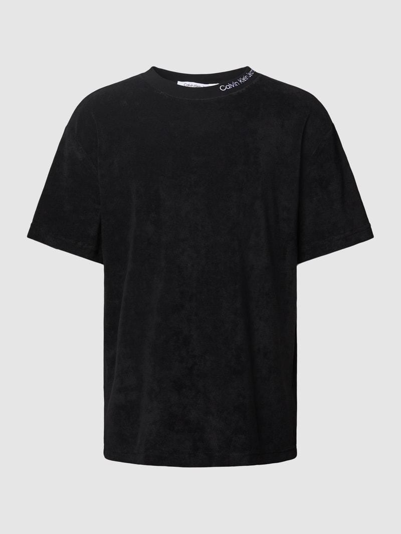 T-Shirt mit Label-Detail Modell 'TOWELLING' in black