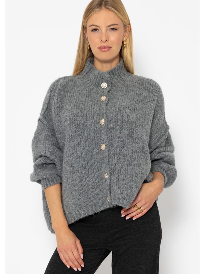 SASSYCLASSY Oversize Cardigan in Grau günstig kaufen