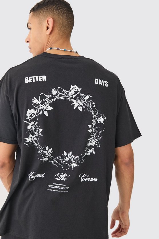 Florales Oversize T-Shirt mit Print