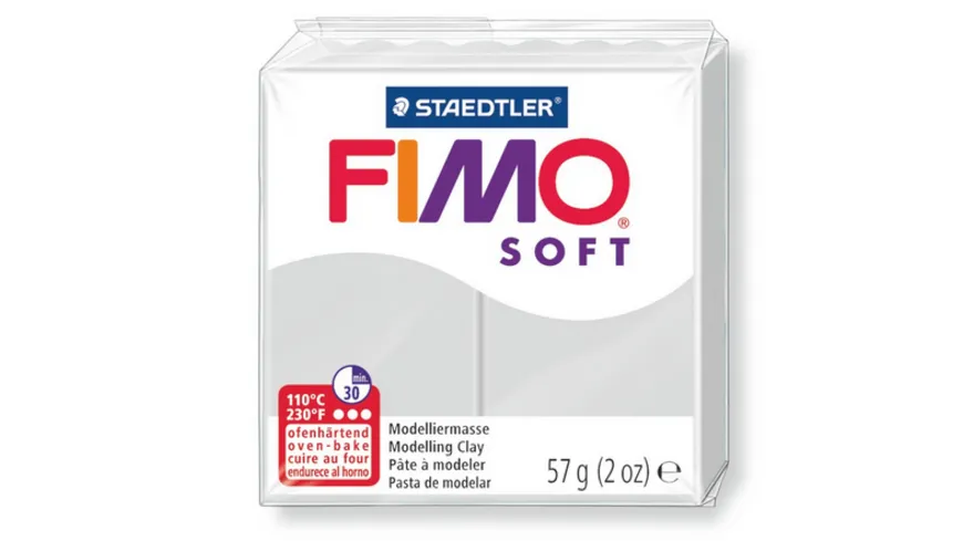 STAEDTLER FIMO - 8020-80 soft Ofenhärtende Modelliermasse delfingrau 57 g