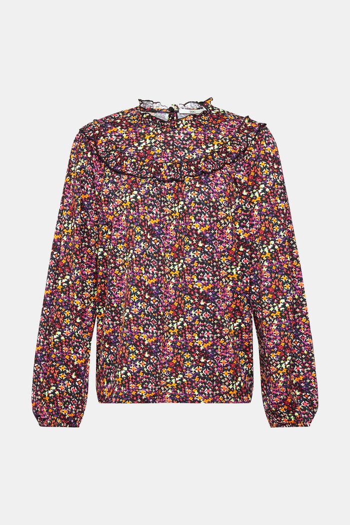 Longsleeve mit gekräuselter Blende, LENZING™ ECOVERO™