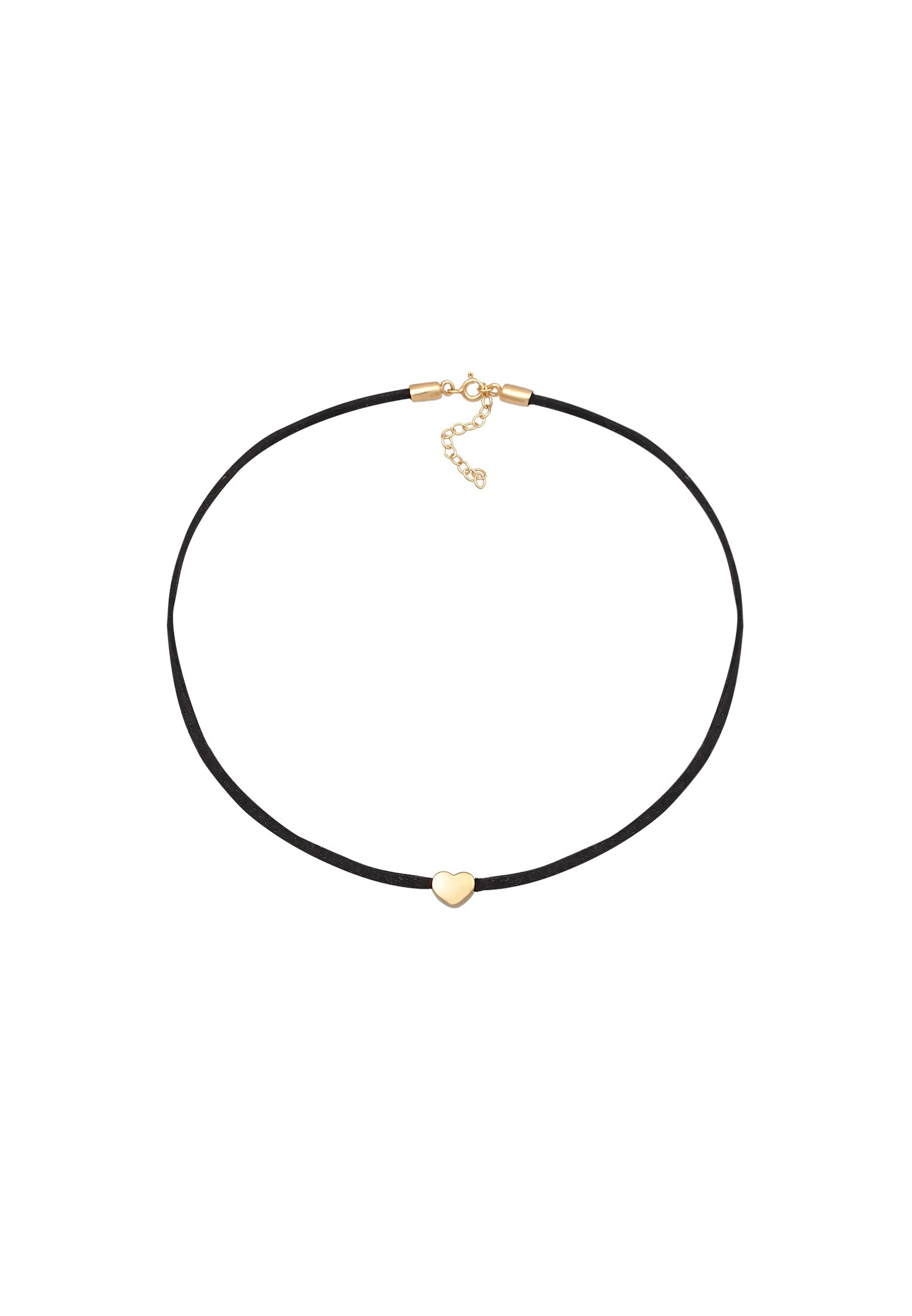 Gargantilla Elli para mujer con forma de corazón, símbolo de amor, con detalles de satén en plata de ley 925.