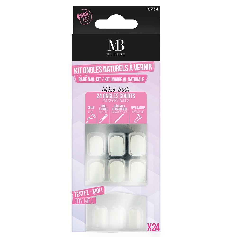 Mb Milano 24 FAUX-ONGLES NATURE COURTS FAUX-ONGLES