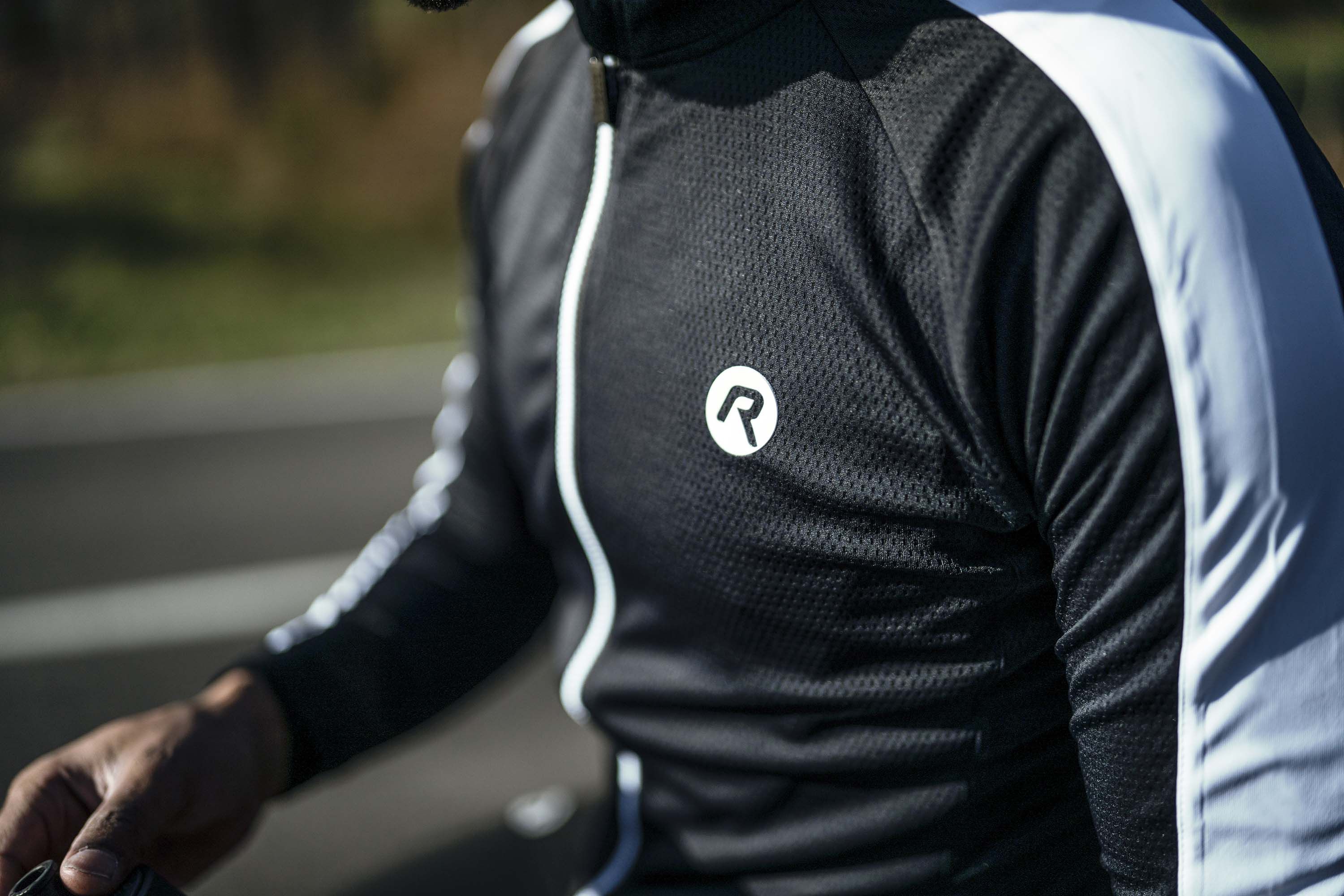 Rogelli Explore Black White Herren Langarm-Radtrikot